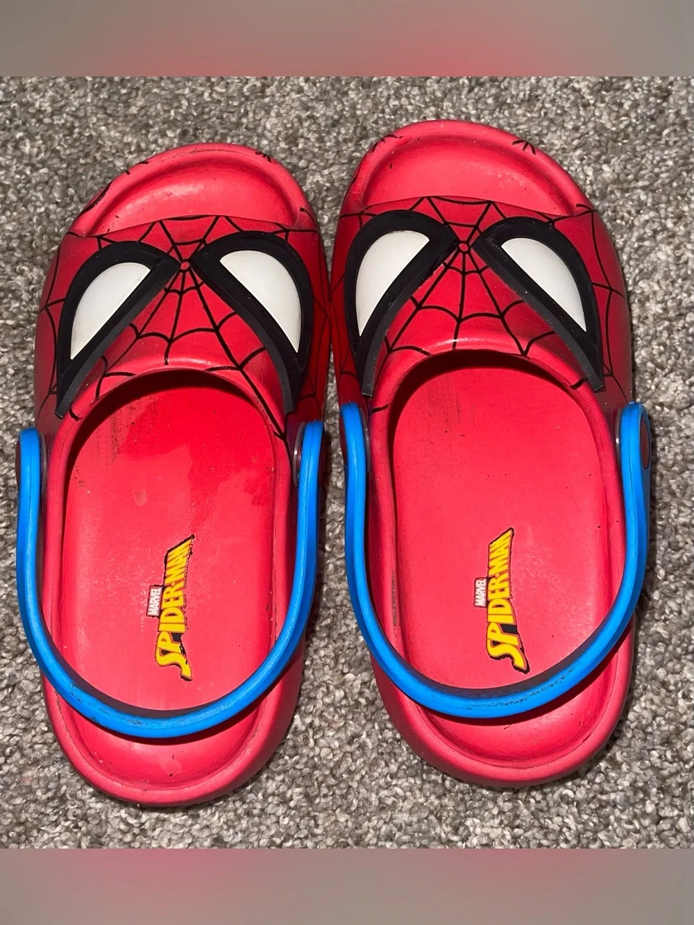 Marvel Spiderman sandals boys 9/10 blue red